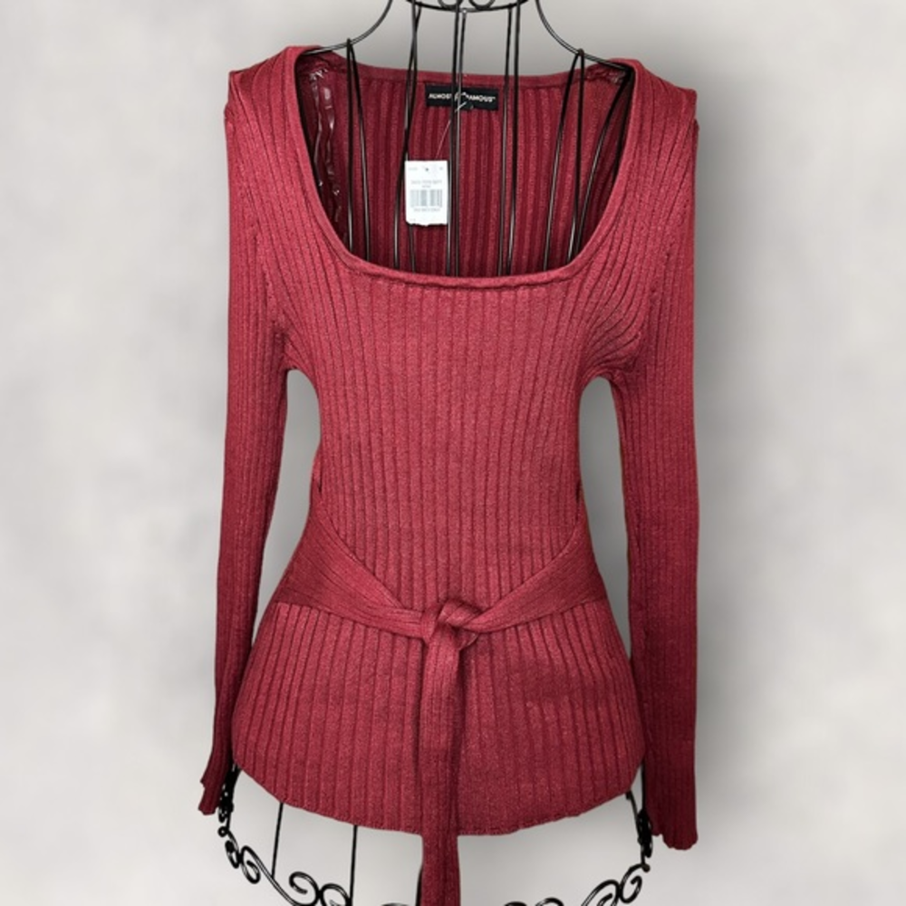 *NWT* Almost Famous Wrap Ribbed Top Size XL